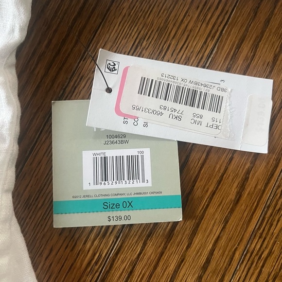 John Mark linen NWT top womens OX tuxedo boho resort Lagenlook engraved buttons - Picture 8 of 15